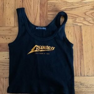 RARE Los Angeles 1984 black Brandy Melville Cropped Tee